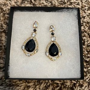 Black and gold formal earrings